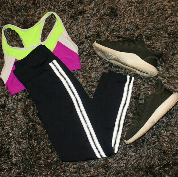 Tommy Hilfiger Sport Zip Leggings Medium - Picture 1 of 7